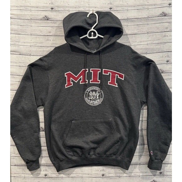 MIT Hoodie Champion Hoodie Sz M Gray Pullover Massachusetts Technology - Picture 3 of 16
